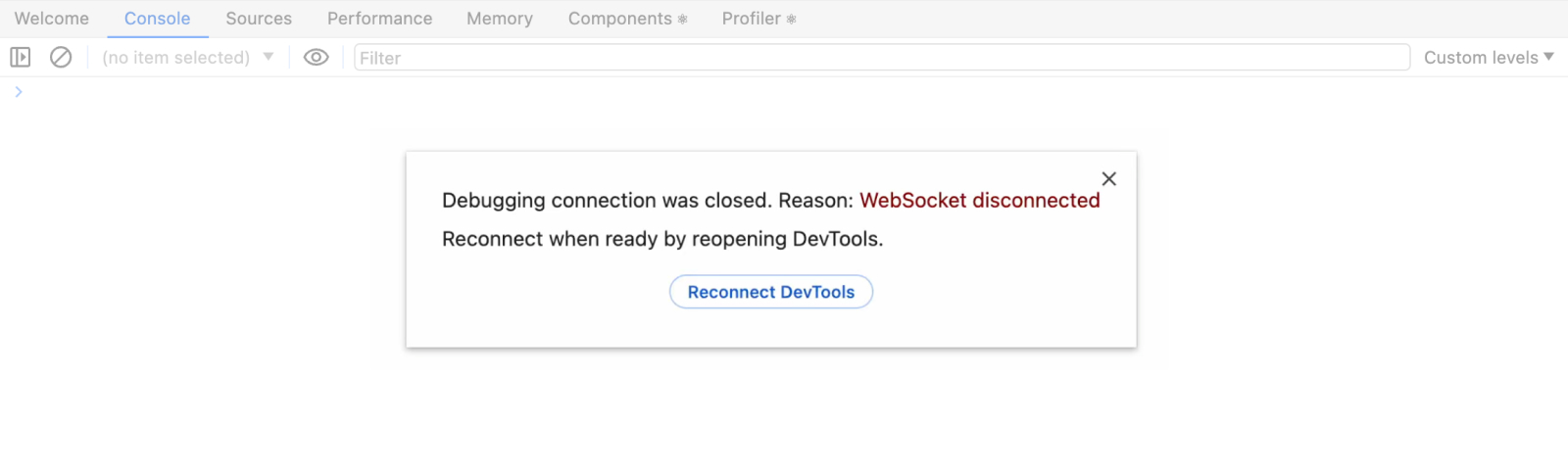 Okno ponownego łączenia pojawiające się po rozłączeniu urządzenia